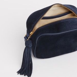 Ann Taylor Essex Camera Bag in Black Suede
